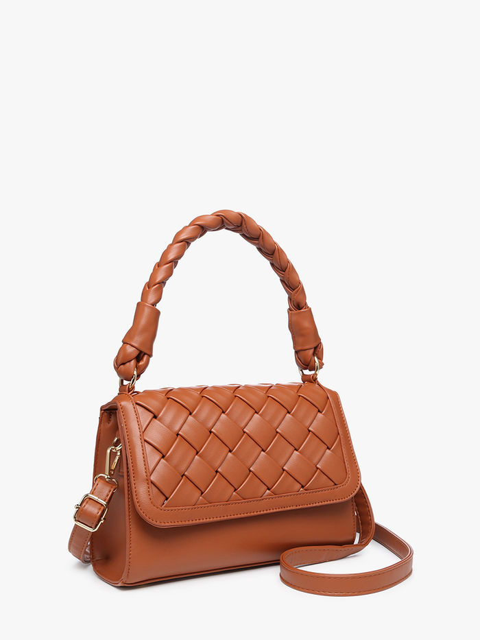 Marlowe Woven Satchel w/ Braided Handle