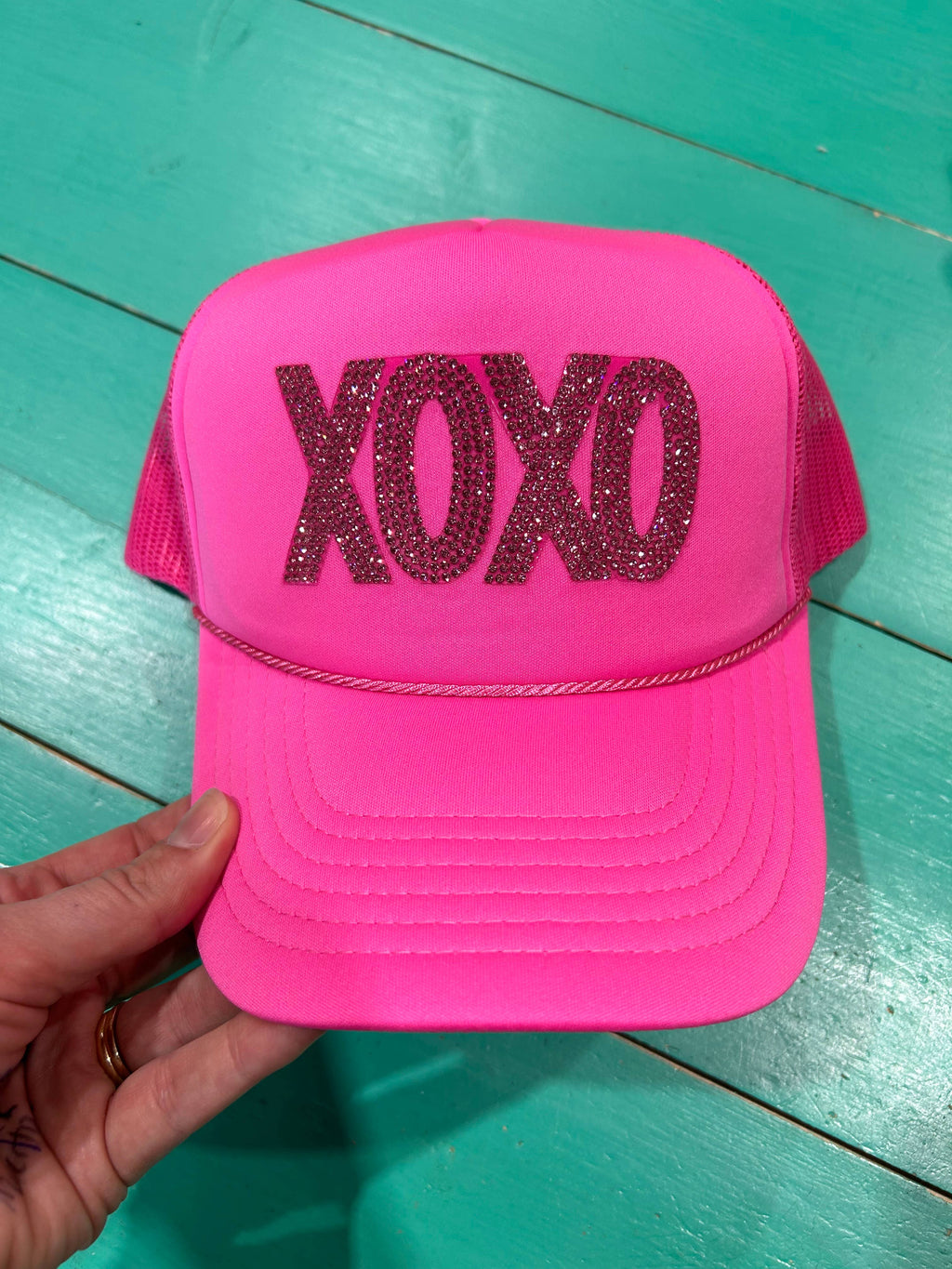 XOXO Rhinestone Trucker