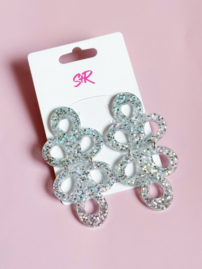 Silver Glitter Acrylic Disco Janey