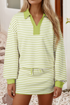 Citrus Breeze Striped Skort Set