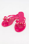 Hot Pink Rockstud Jelly Sandals