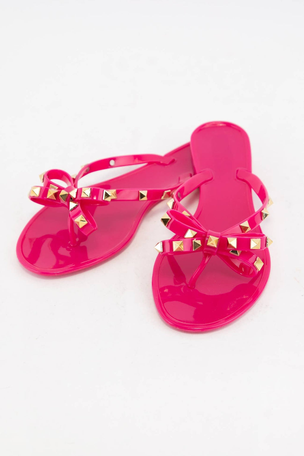 Hot Pink Rockstud Jelly Sandals