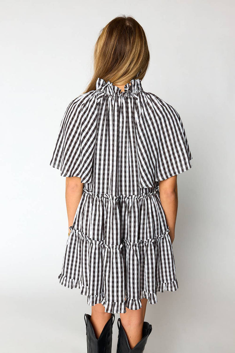 Lakin Black Check Dress