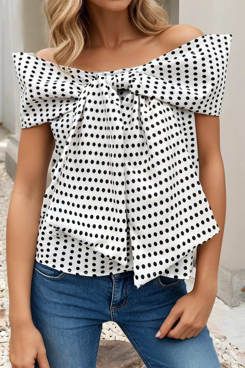 Bow About It Polka Dot Top