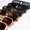 Geometric Shape Thin Frame Designed Sunglasses