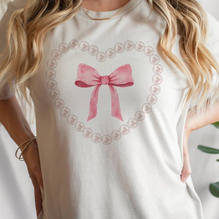 Pearl Heart Bow Graphic Tee