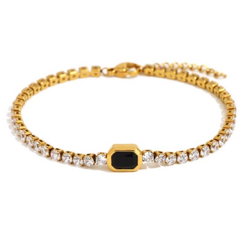 Jet and Rhinestone Bracelet