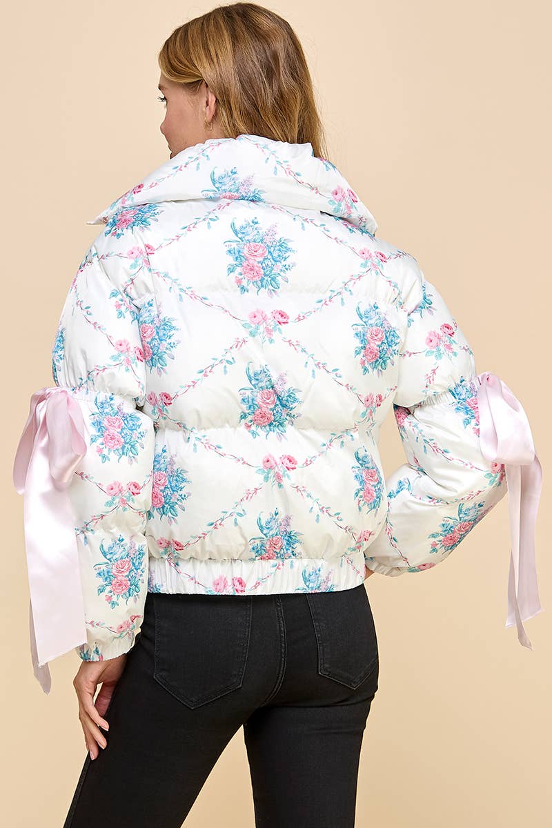 Blushing Bouquet Bow Puffer