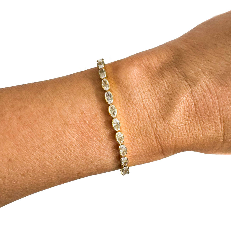 Semi Precious Pave Gold Filled Adjustable Bracelets