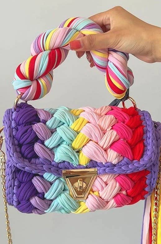 Crochet mini hand bag