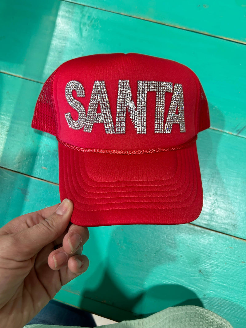 Rhinestone SANTA Trucker