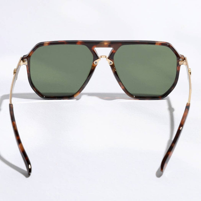 Geometric Shape Thin Frame Designed Sunglasses