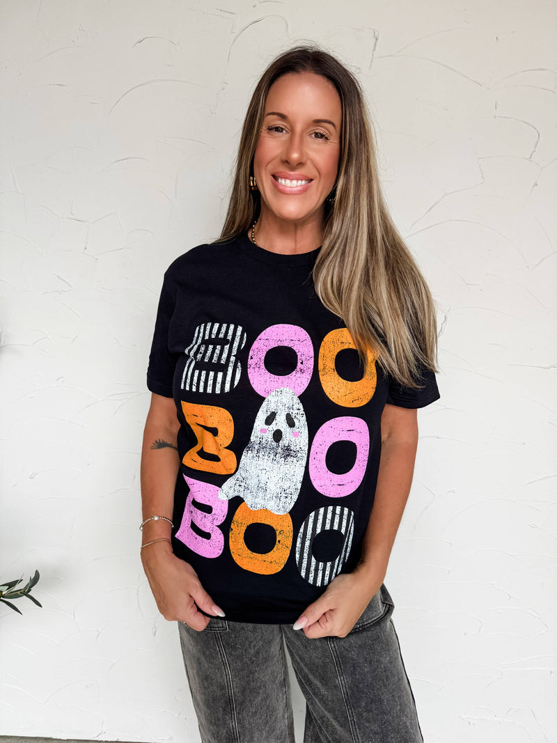 Retro Color Block “BOO” Tee
