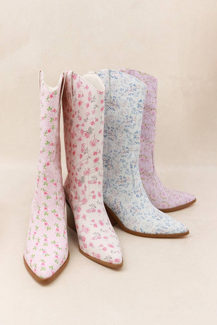 Blossom Rodeo Boots in Blue
