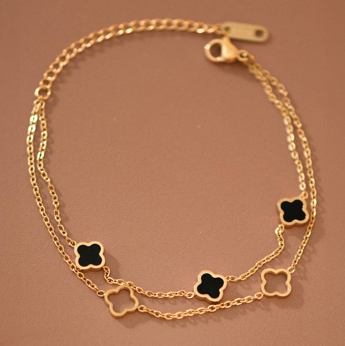 Midnight Clover Bracelet