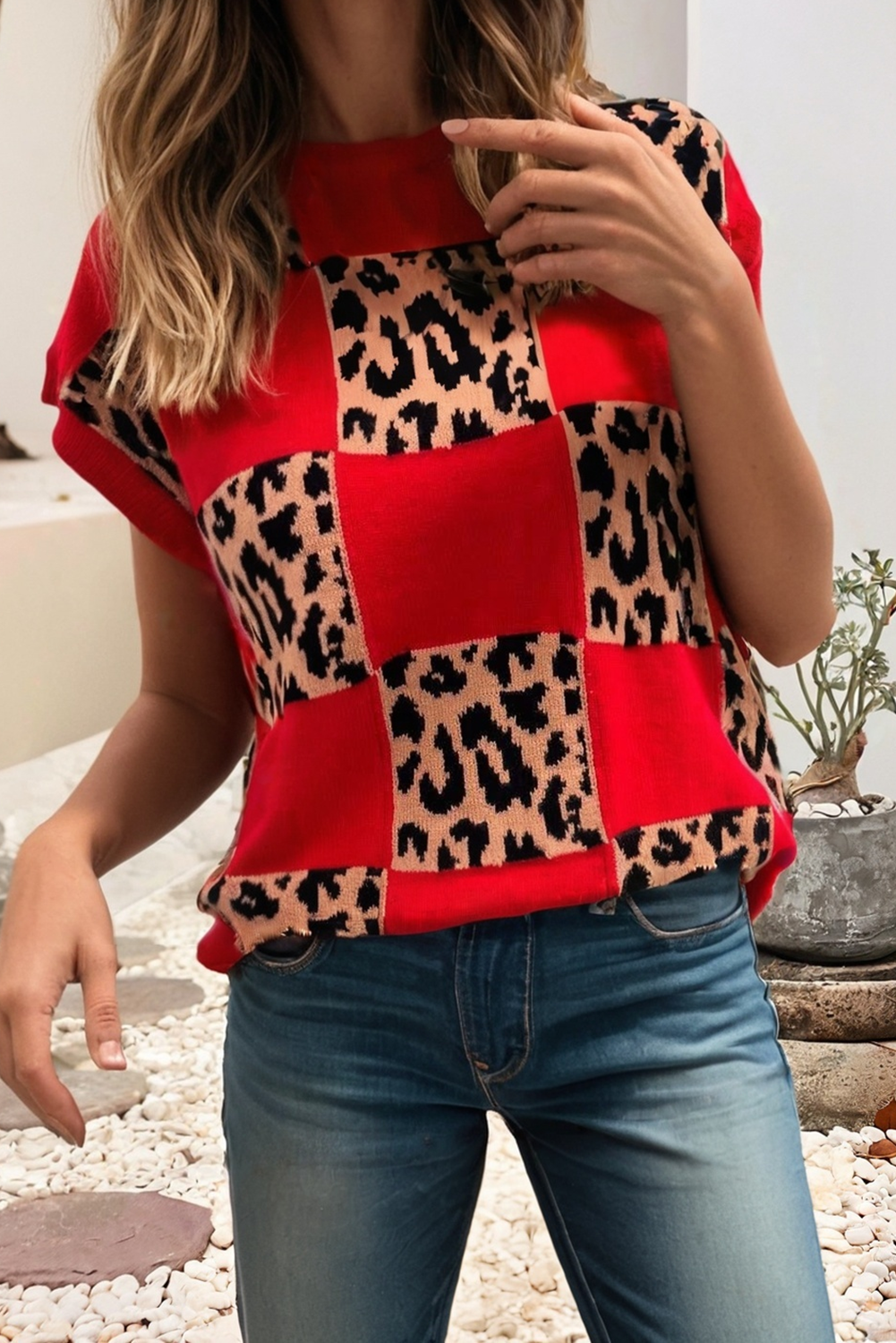 Scarlet Safari Knit Top