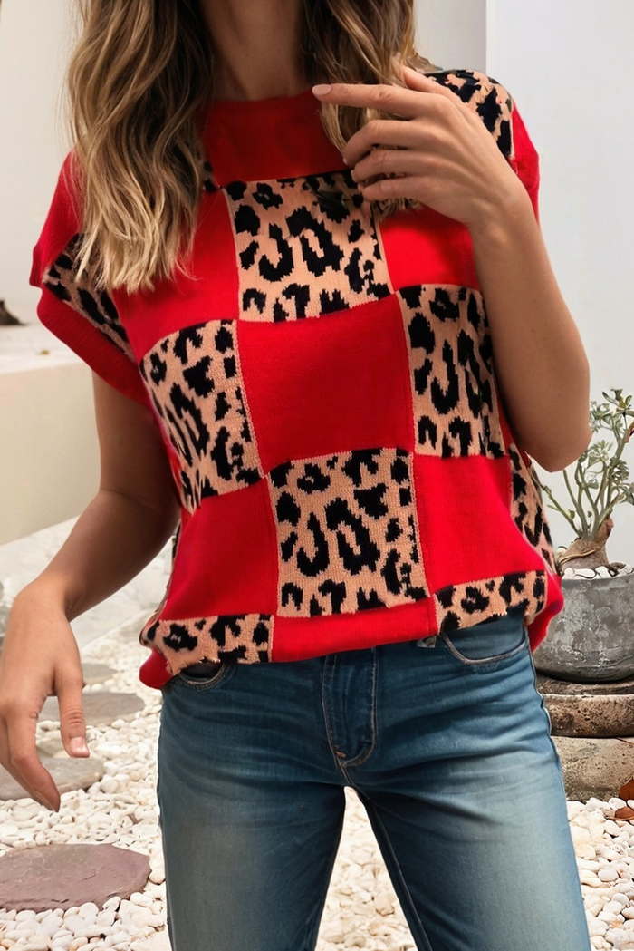 Scarlet Safari Knit Top