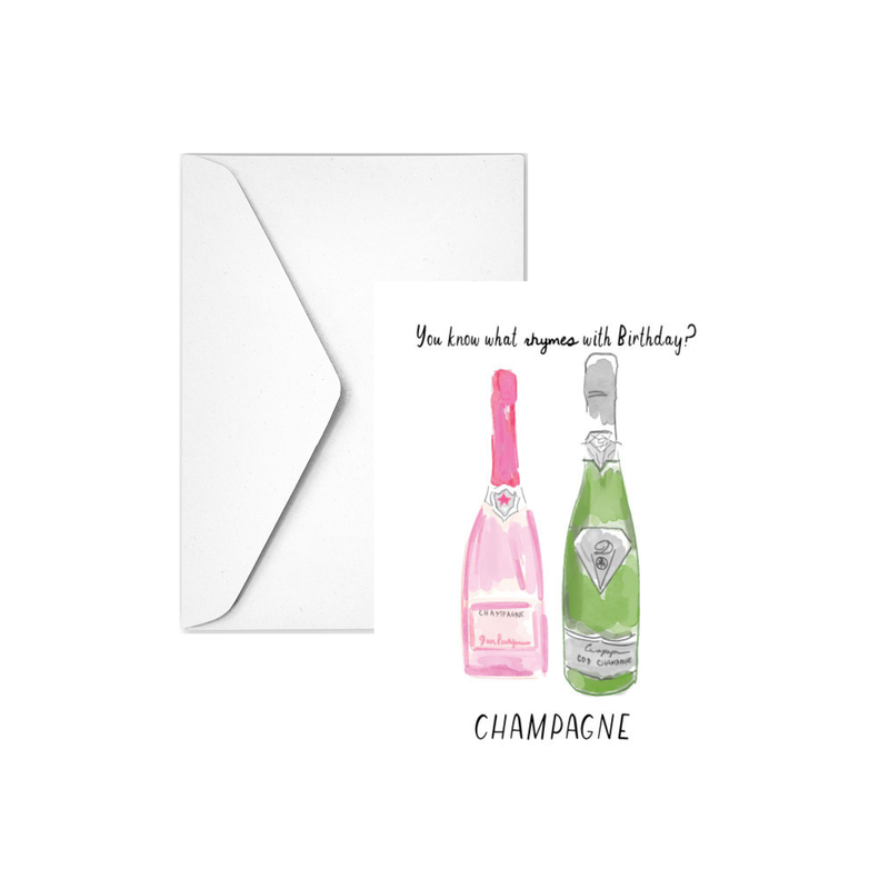 Champagne Birthday Card