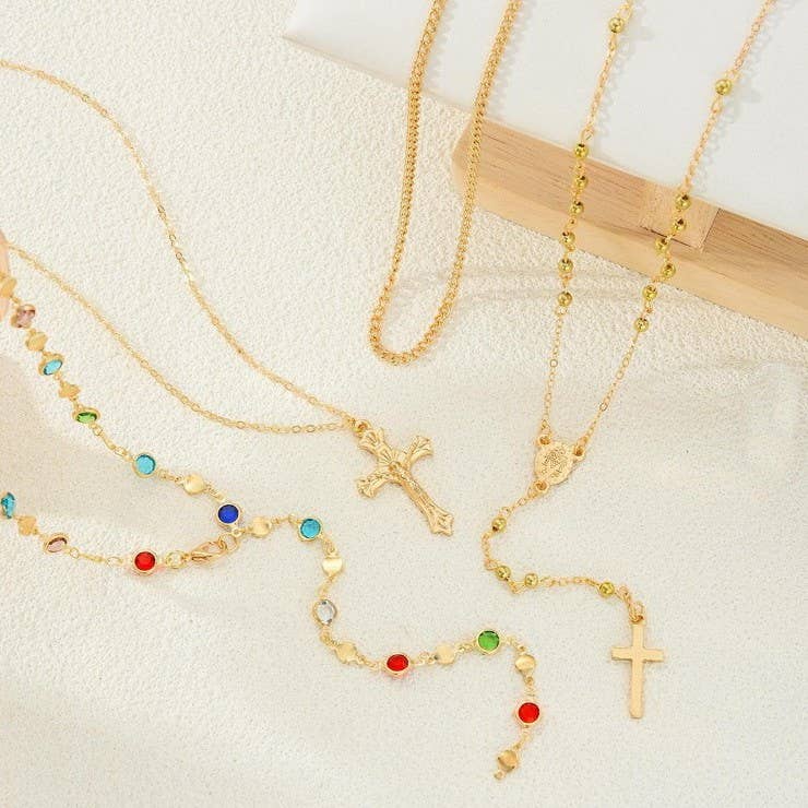 Boho Multi Stone Lariat Layer Necklace