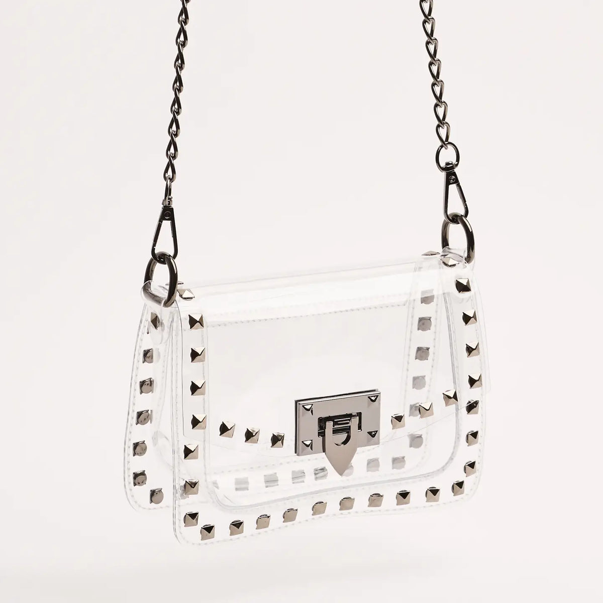 The Jackie Clear Bag in Gunmetal