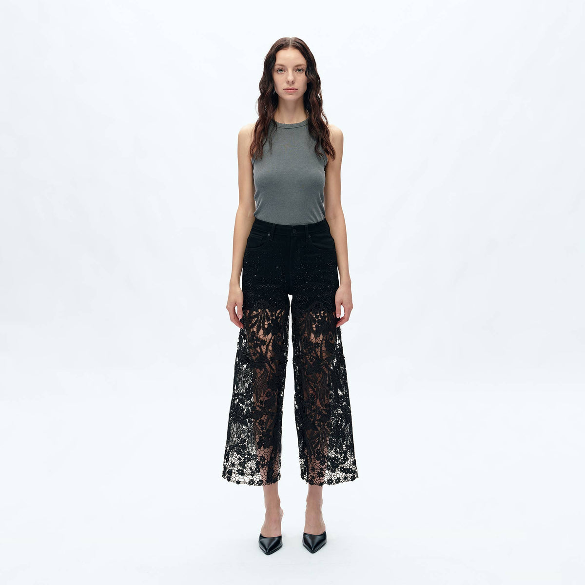 Daydream Black Denim Lace Pants