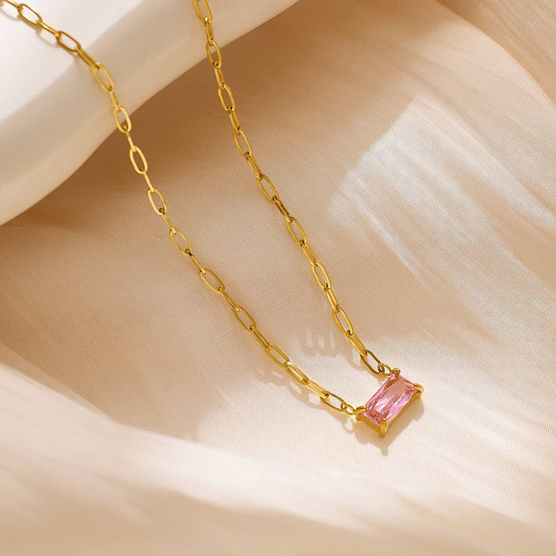 Rectangle Inlay Necklace