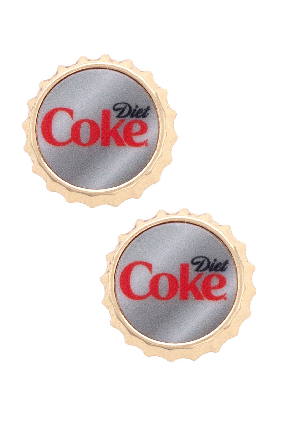 Diet Coke Bottle Cap Stud Earrings