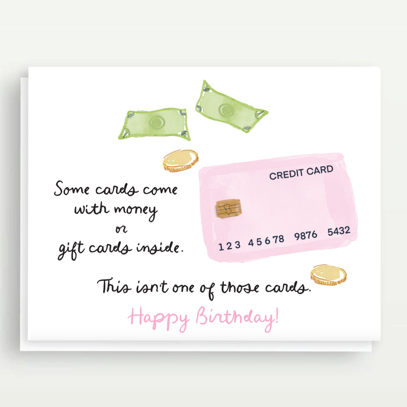 No Money Birthday Card