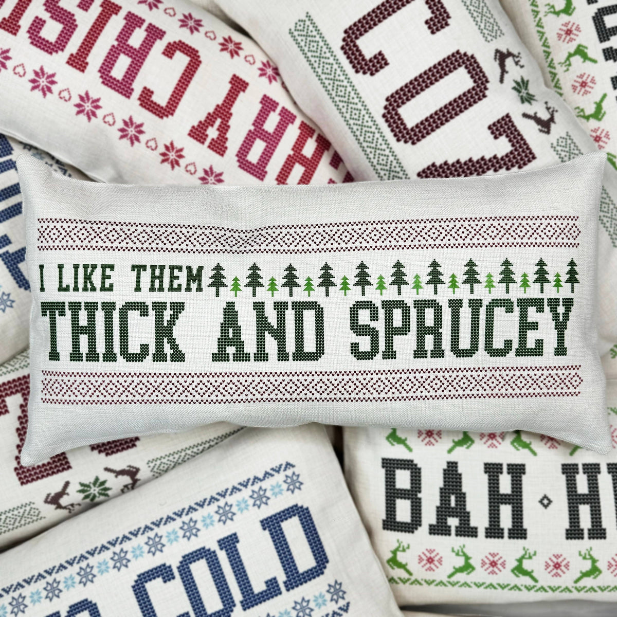 Funny Christmas Vintage Pillow