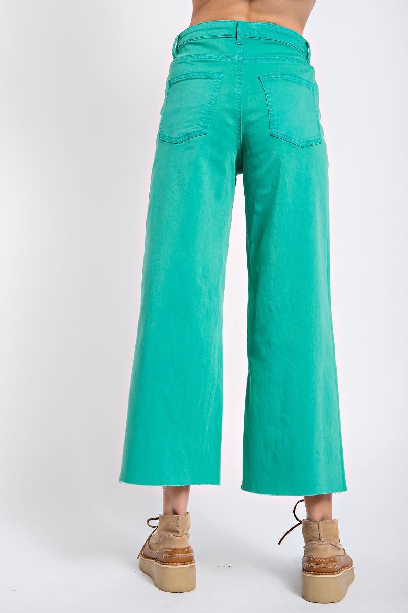 Madelyn Cropped Bell Bottoms - Clover Green