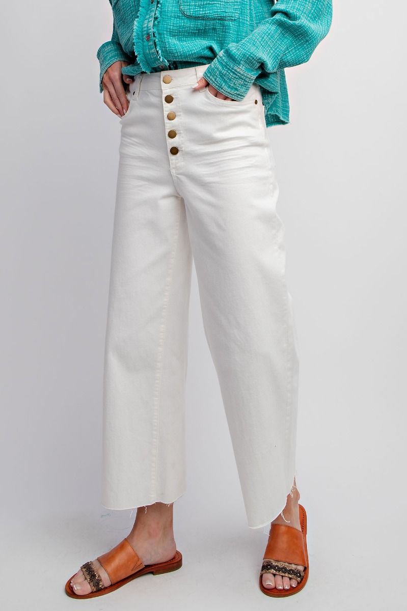 Madelyn Cropped Bell Bottoms - White