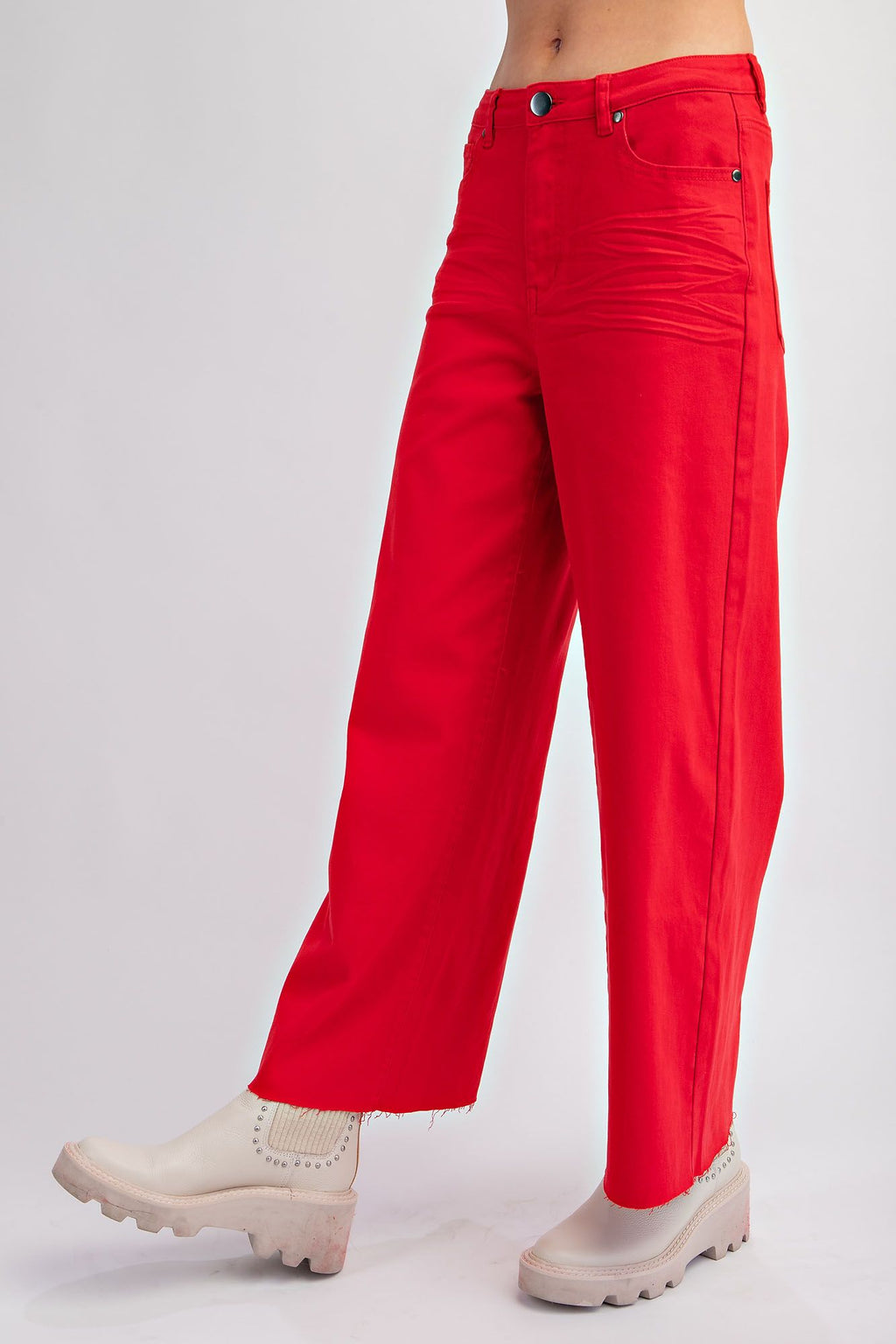 Madelyn Cropped Pants - Red