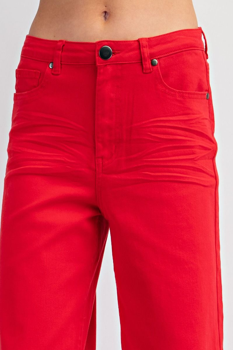 Madelyn Cropped Pants - Red