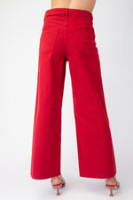 Madelyn Cropped Bell Bottoms - Red Velvet