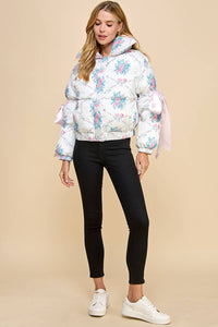 Blushing Bouquet Bow Puffer