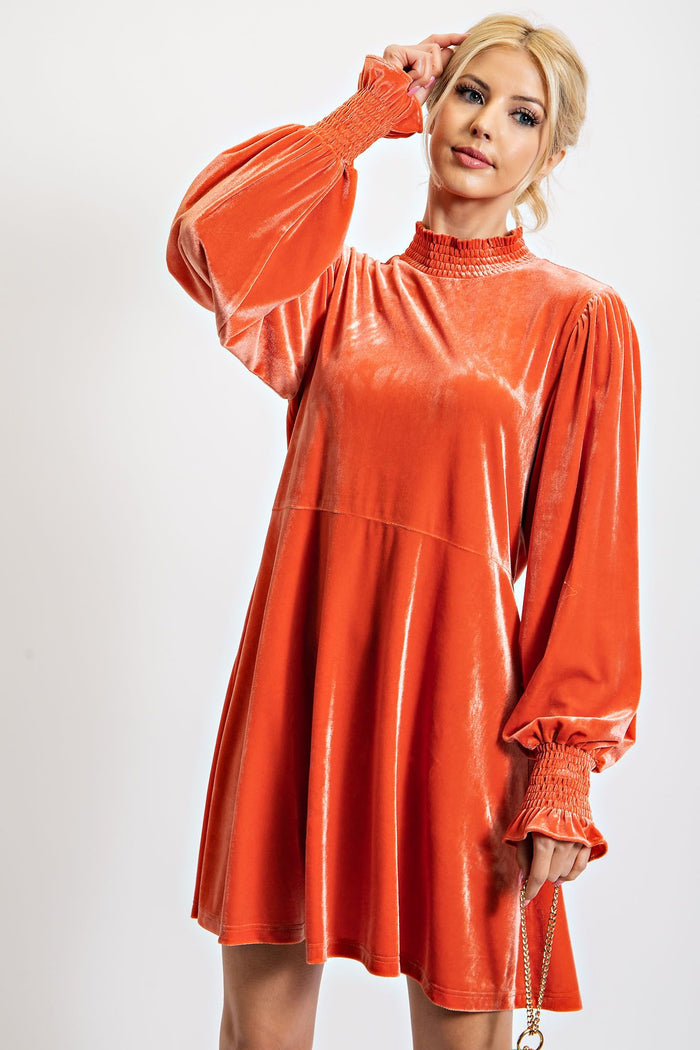 You're a Peach Velvet Dress