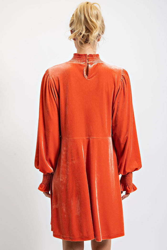 You're a Peach Velvet Dress
