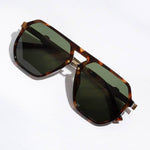 Geometric Shape Thin Frame Designed Sunglasses