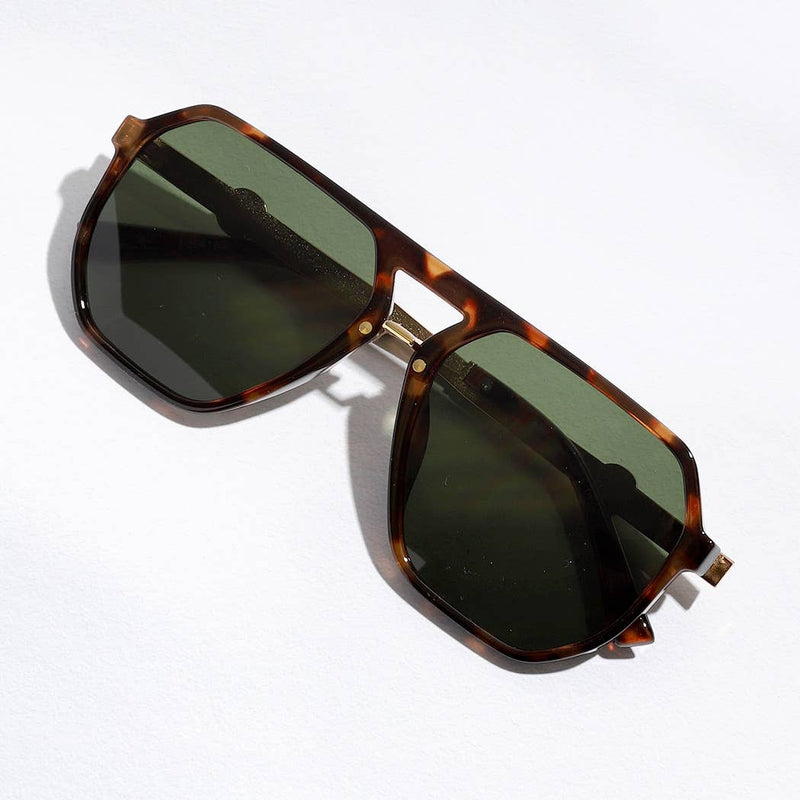 Geometric Shape Thin Frame Designed Sunglasses