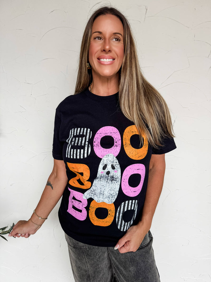 Retro Color Block “BOO” Tee