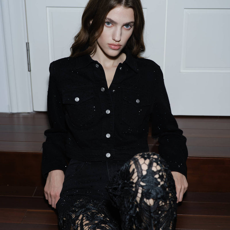 Daydream Black Denim Lace Pants