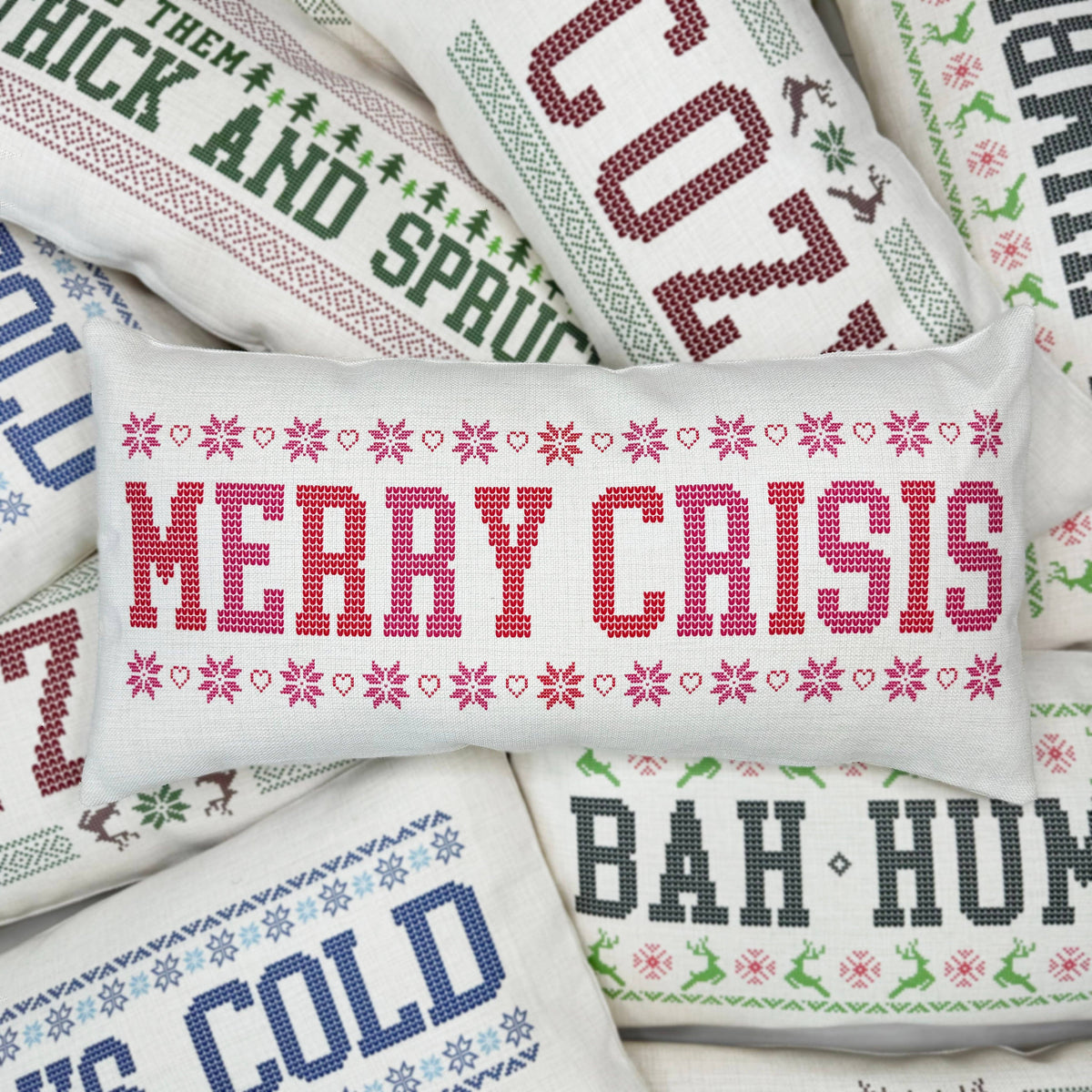 Funny Christmas Vintage Pillow