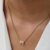 Mini Rhinestone Initial Necklace