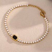 Jet and Rhinestone Bracelet