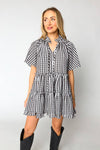 Lakin Black Check Dress