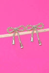 Hanging Rhinestone Bow Earrings