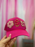 Pink Patchwork Trucker Hat