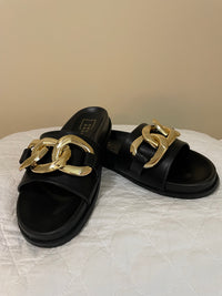 Black Slides With Gold