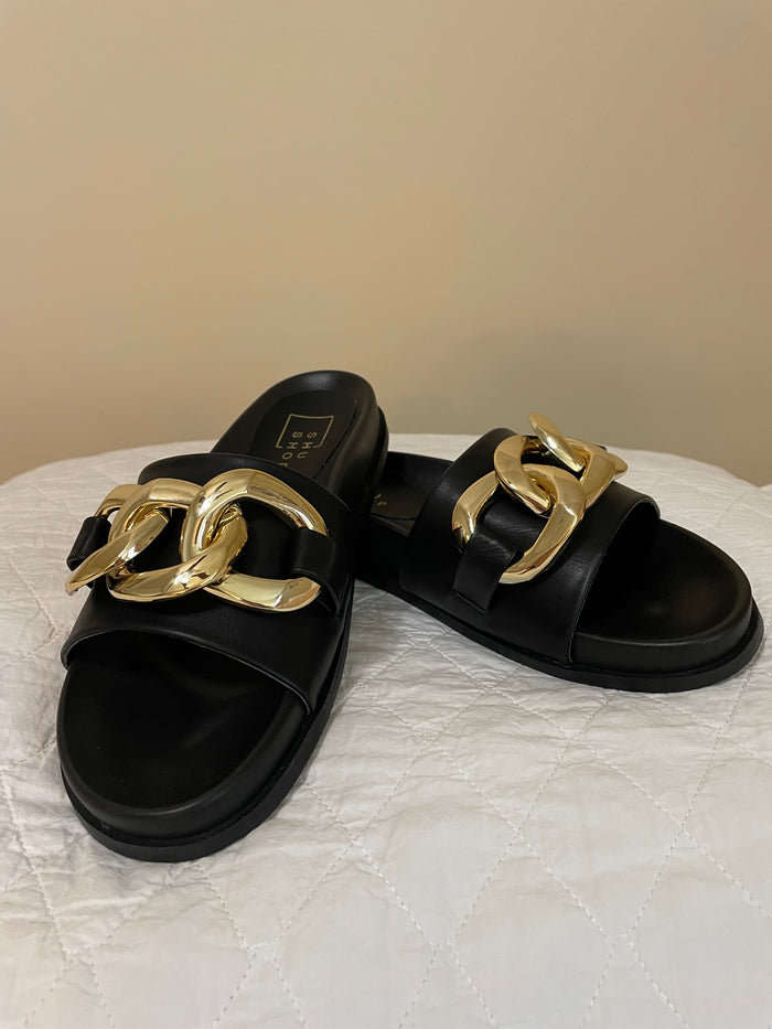 Black Slides With Gold