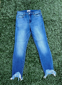 denim, jeans, frayed hem